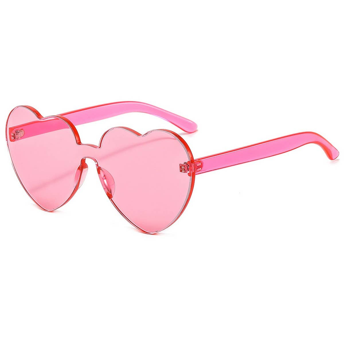 Frameless Heart Jelly Color Thick Sunglasses