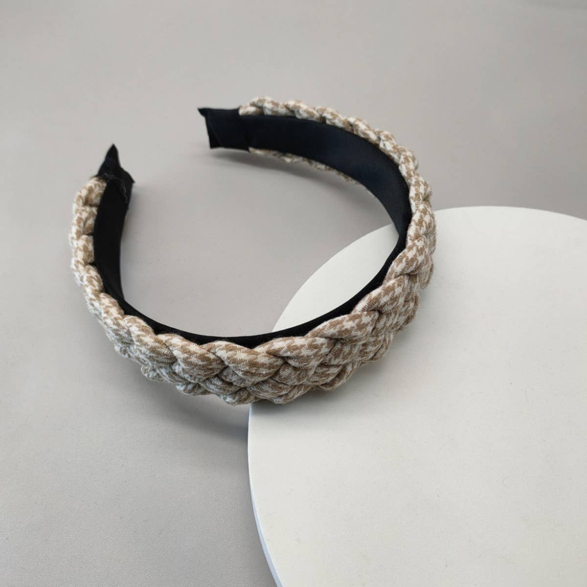 HANDMADE GEOMETRIC PLAID TWIST HEADBAND