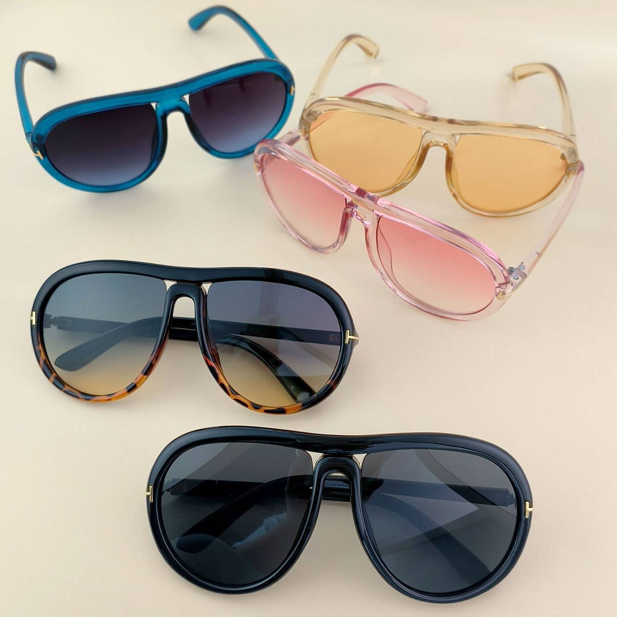 T-SHAPED SUNGLASSES RETRO LARGE FRAME SUNGLASSES