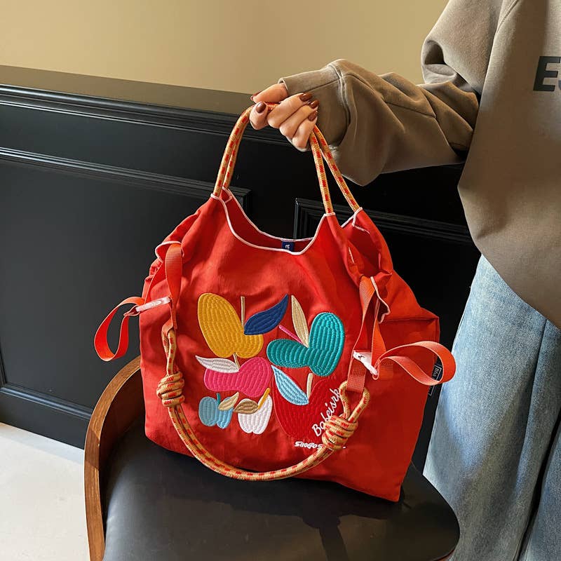 Cartoon embroidery versatile commuting bag
