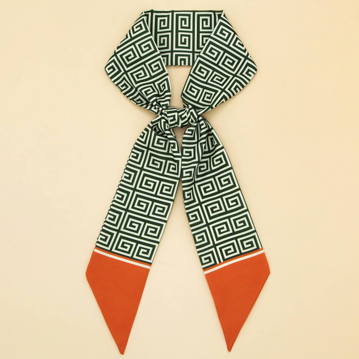 Chic Bowknot Letter Print Skinny Scarf Ribbon_CWASC0099