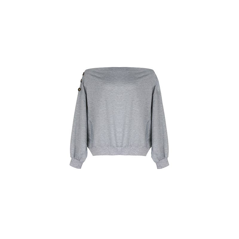 STRAIGHT-NECK OFF-THE-SHOULDER HOODIE
