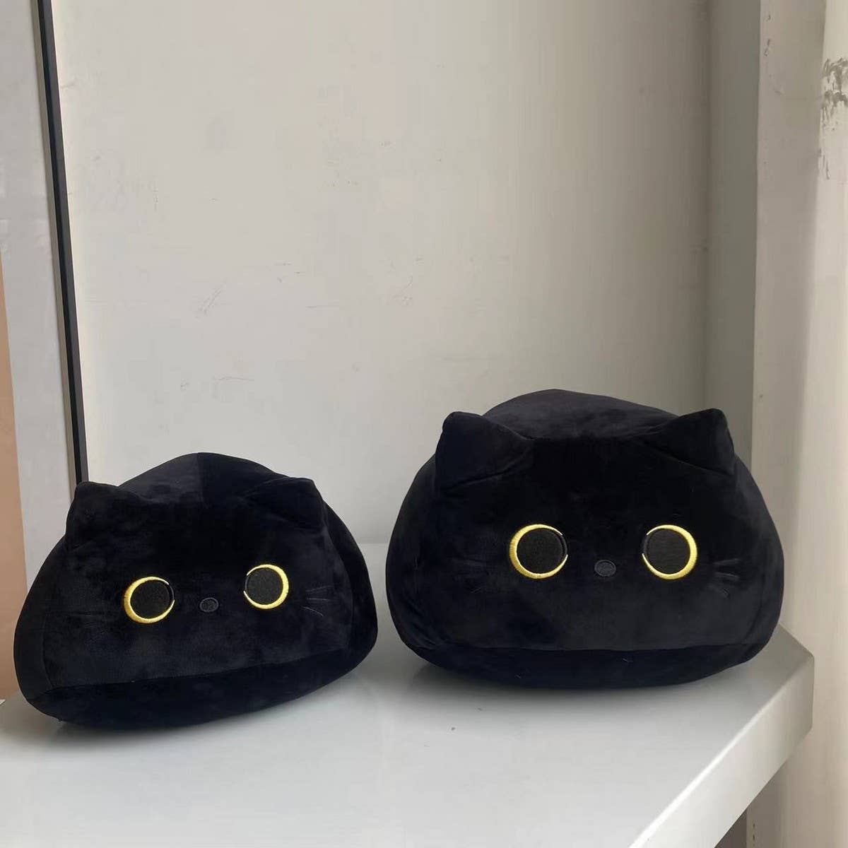 CUTE BLACK CAT PLUSH TOY PILLOW