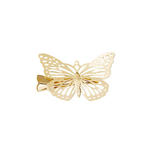 Metal solid-colored butterfly hair clips