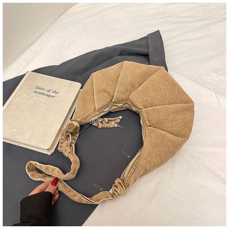 Creative fashionable pleated single-shoulder bag