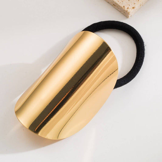 Brushed Metal Hollow Low Ponytail Hair Tie_CWAHA6252