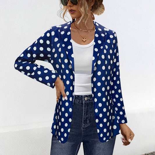 LONG SLEEVE POLKA DOT SMALL SUIT JACKET