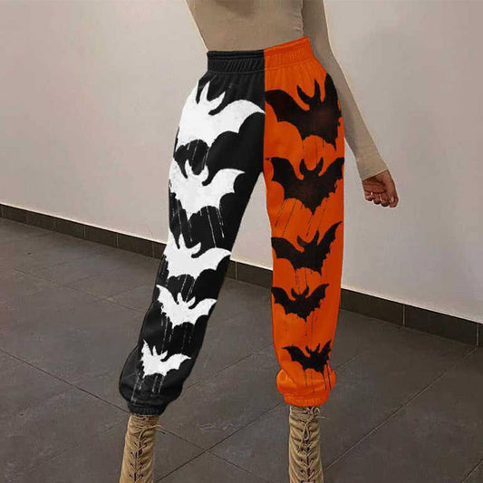 SPORTY BLACK AND ORANGE HARLAN STRAIGHT-LEG PANTS