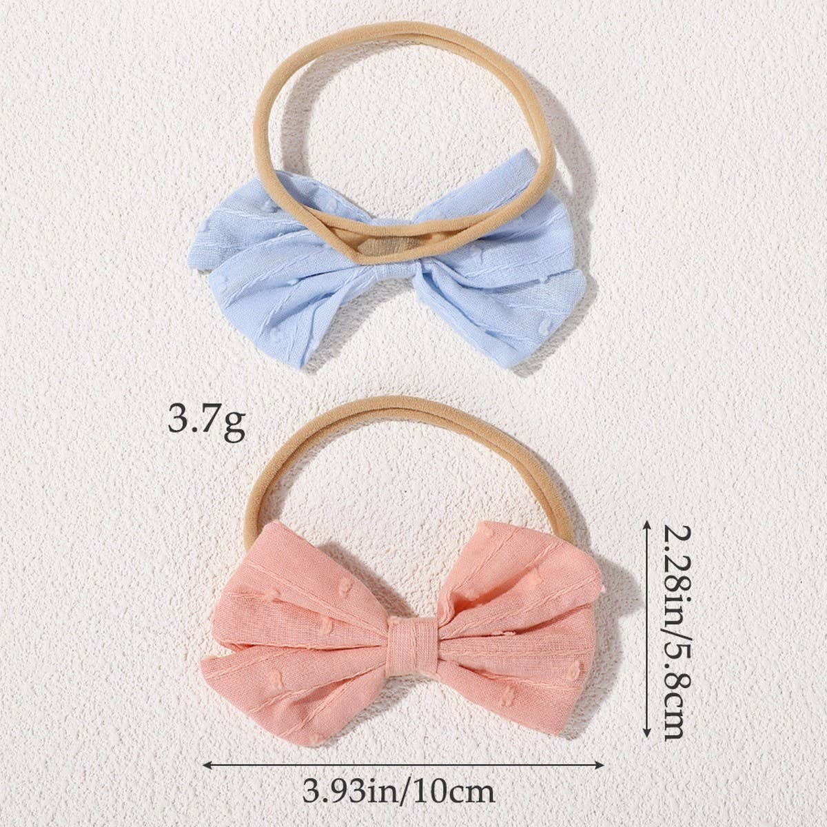 Cotton Linen Bow Headband Set for Babies