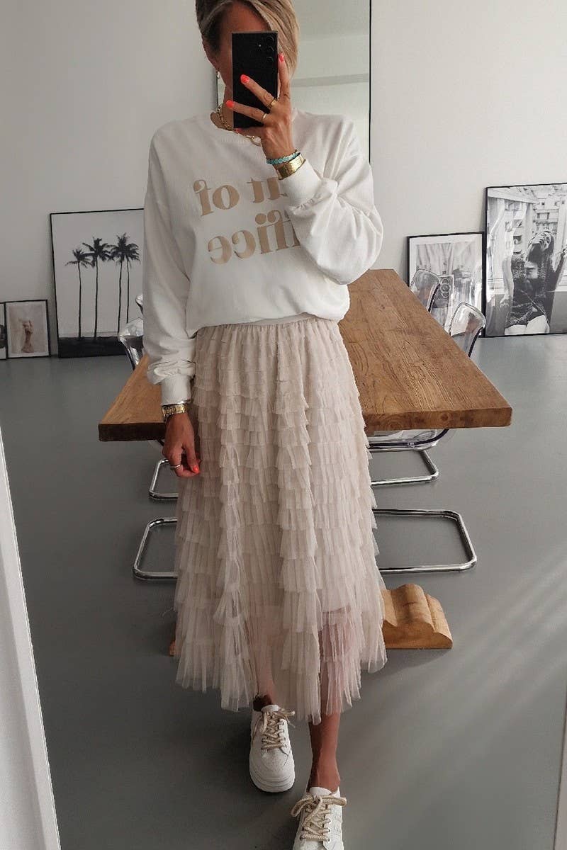 CWBLS0633_NEW SUMMER MESH PATCHWORK SKIRT