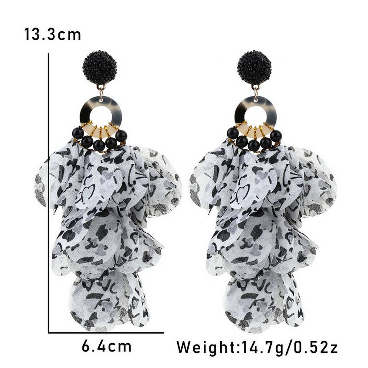 Handmade Floral Tassel Earrings Long Bold Design