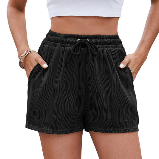 Solid color drawstring shorts with pocket pits