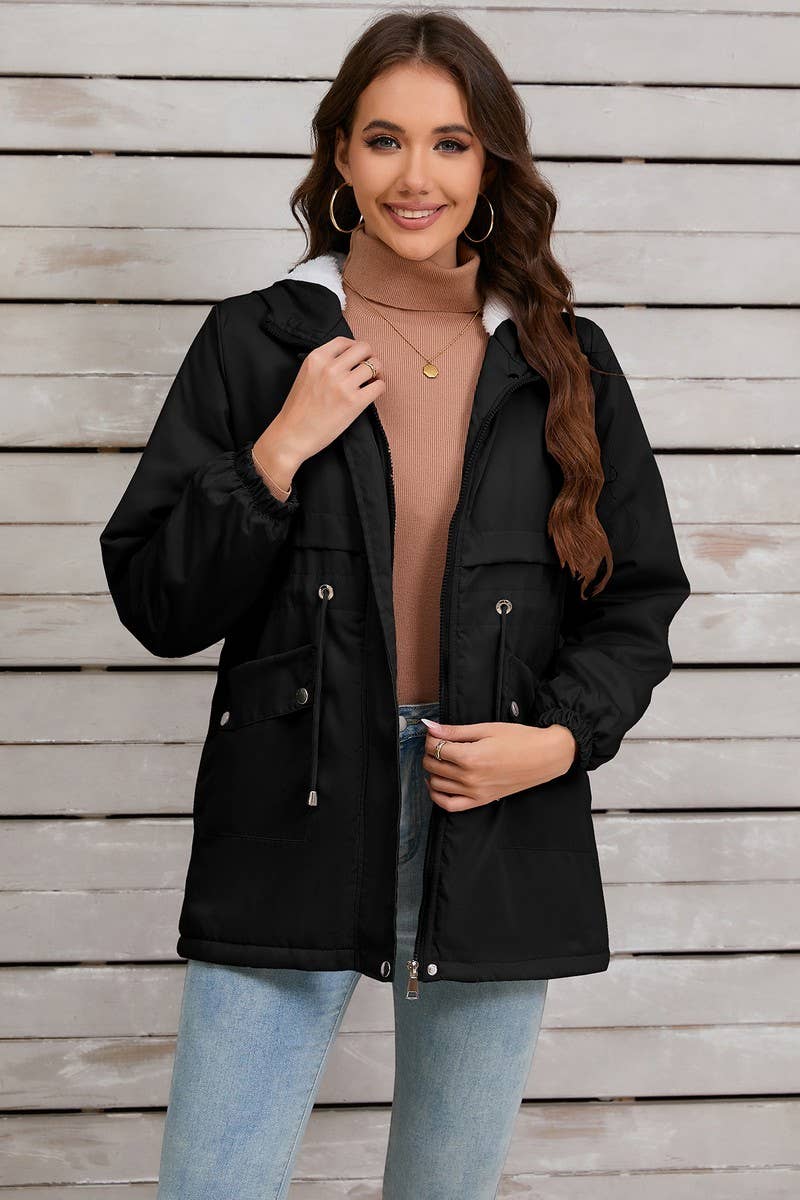 CWOCO0954_SOLID FURRY LINED HOODED ZIP-UP JACKET