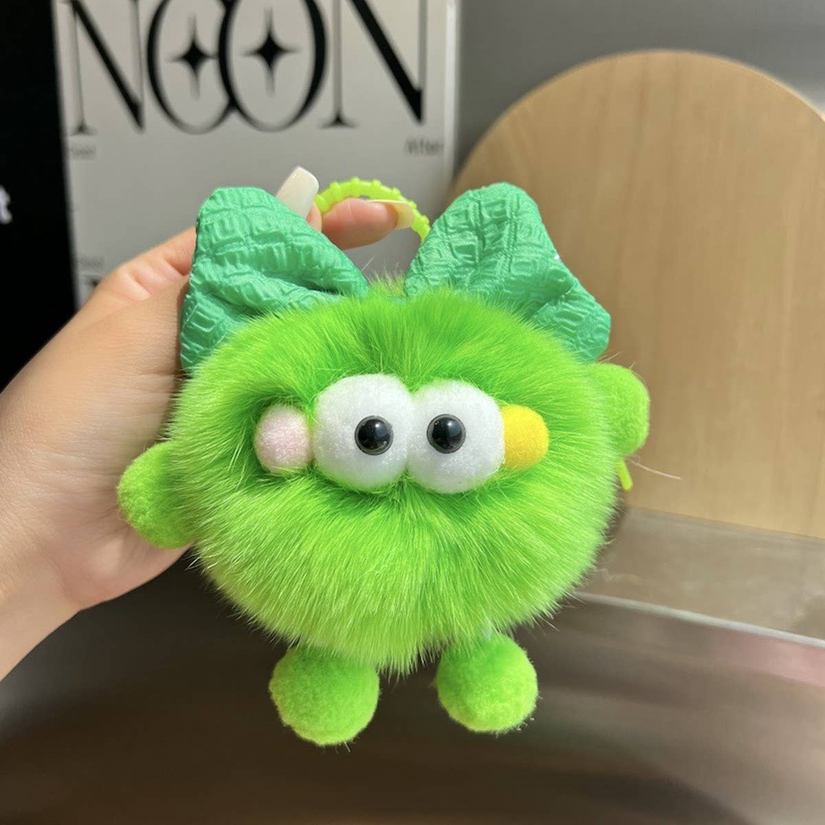 CUTE BOWKNOT BIG EYES CAR KEYCHAIN PLUSH PENDANT