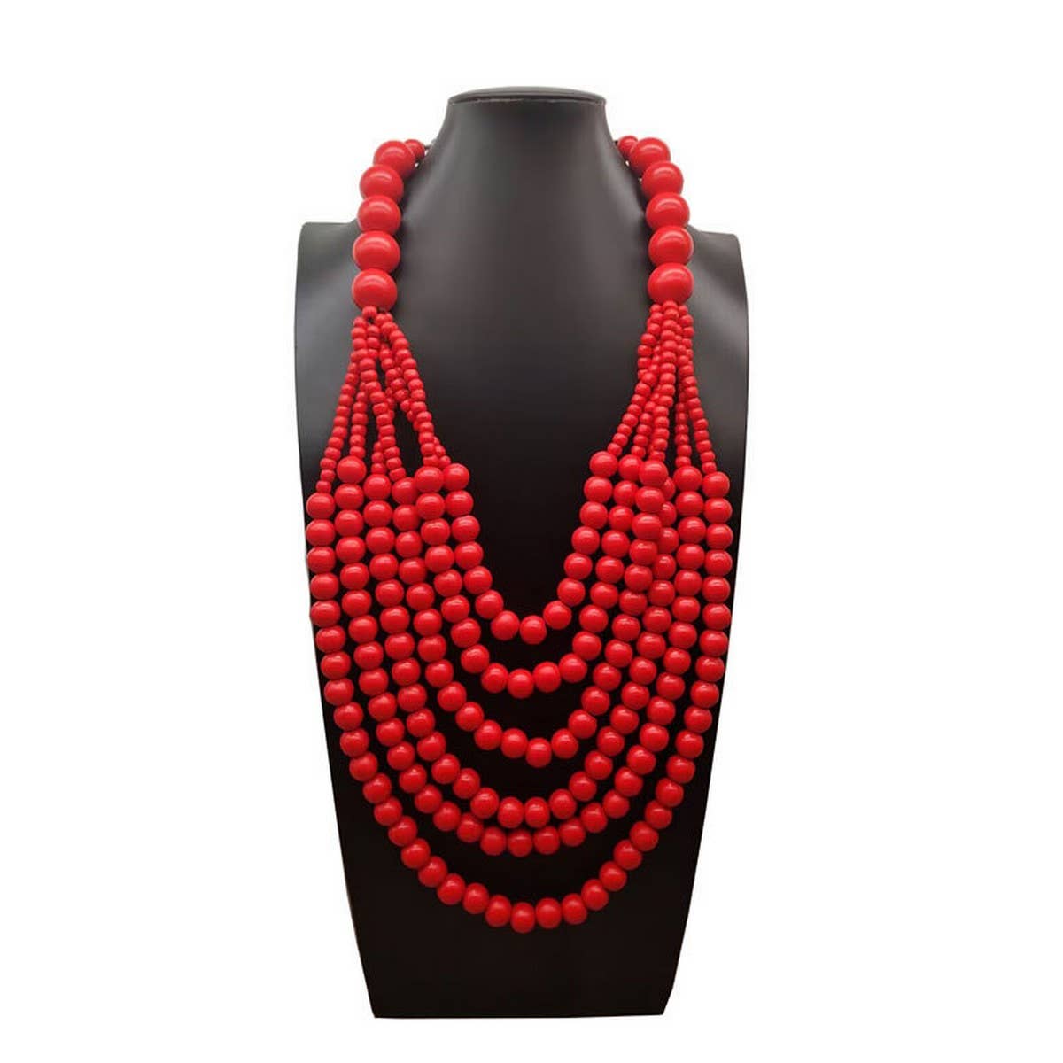 MULTI-LAYER WOODEN BEAD TASSEL SWEATER CHAIN