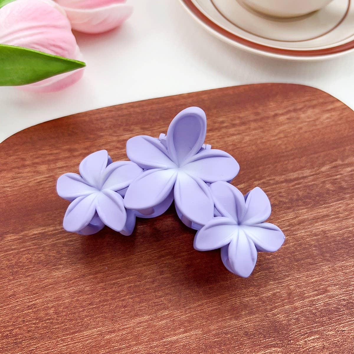 Candy Color Triple Flower Hair Claw Clip_CWAHA1583