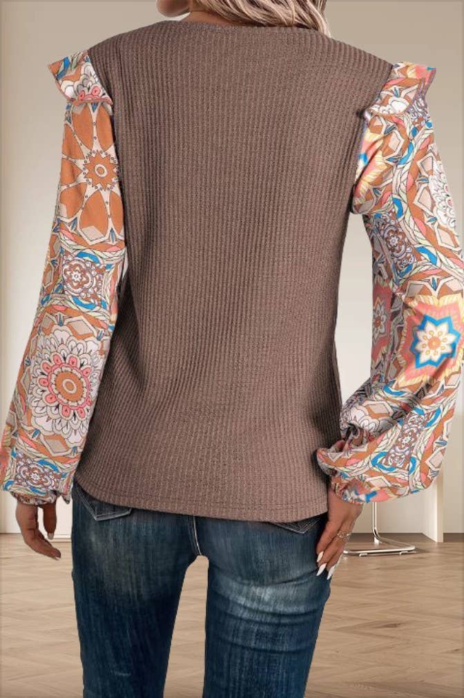 RUFFLED FLORAL CUFF STITCHING KNITTING BUSINESS