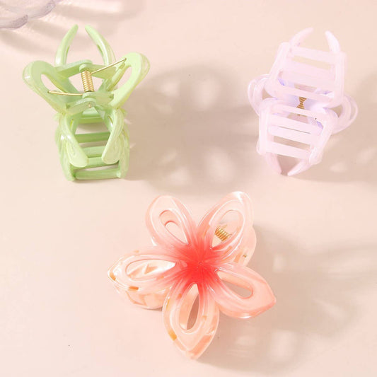 Hollow Gradient Flower Hair Claw Clips?Summer Clip