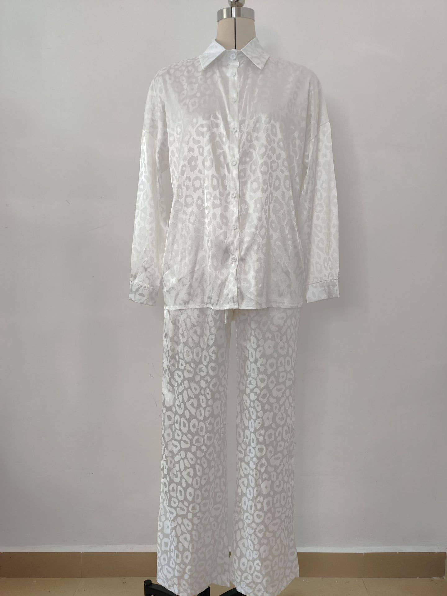 LONG SLEEVE LEOPARD PRINT FASHION WOMEN'S SUIT