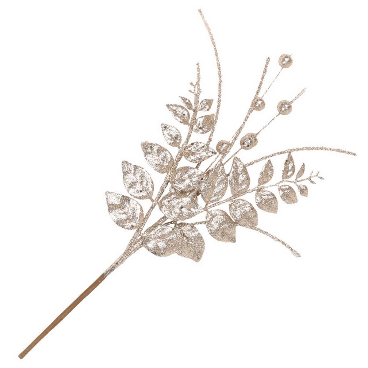 Realistic Berry and Leaf Christmas Floral Pick_CWMM9891