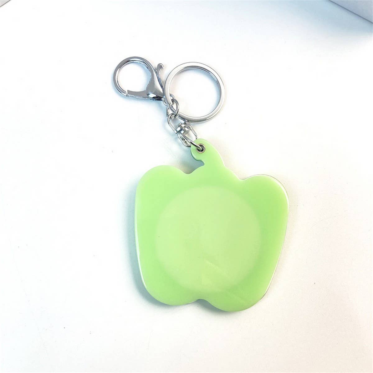 Cute Green Pepper Makeup Mirror Keychain Acrylic
