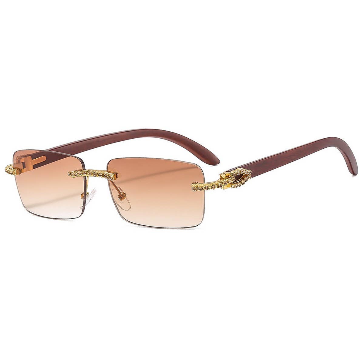 Rhinestone Frameless Square Sunglasses for Women