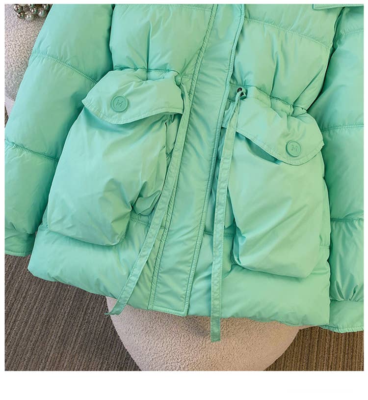 Fashion waist thickened padded warm jacket