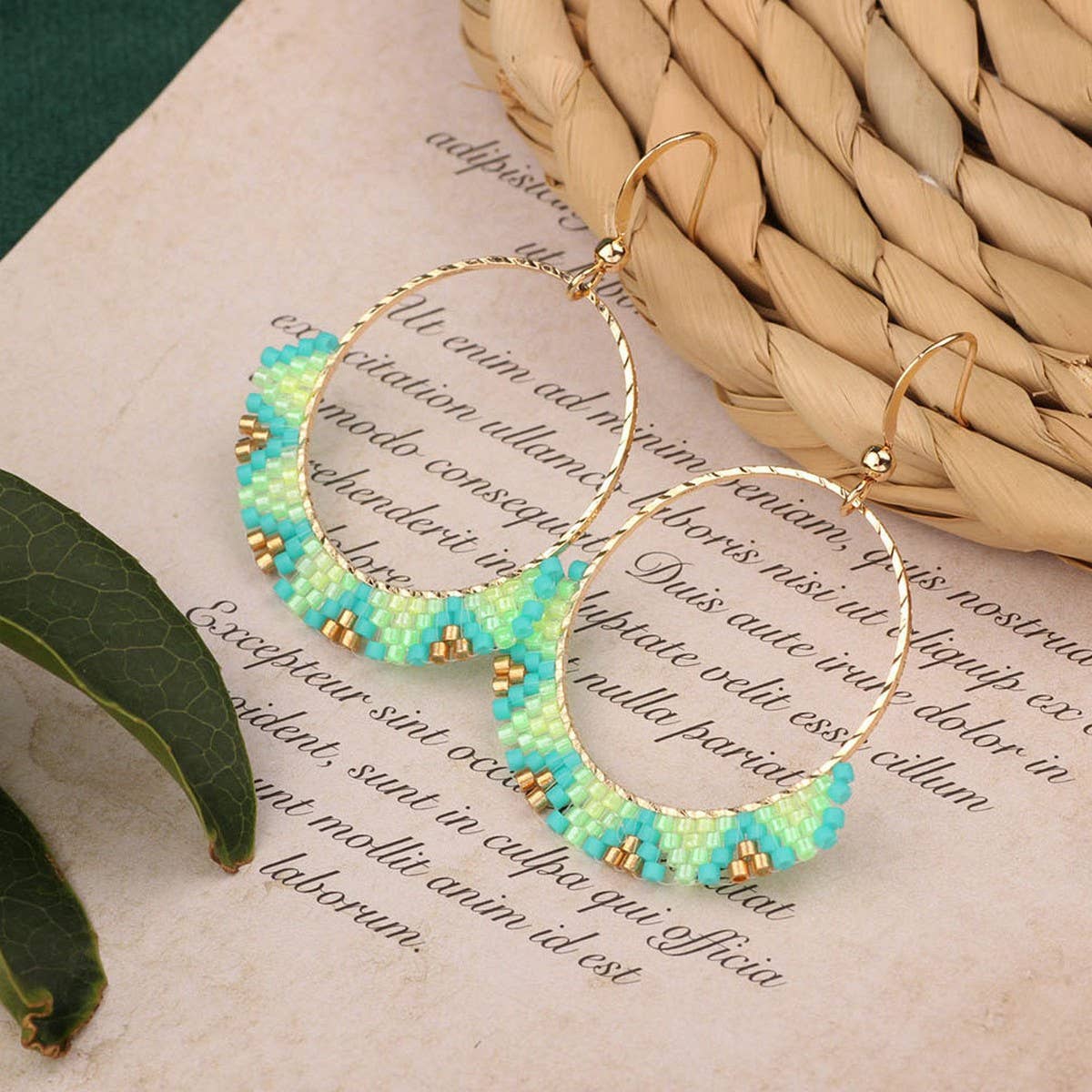 HIGH-GRADE NATURAL STONE WOVEN COLORFUL EARRINGS