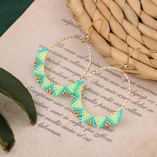 HIGH-GRADE NATURAL STONE WOVEN COLORFUL EARRINGS