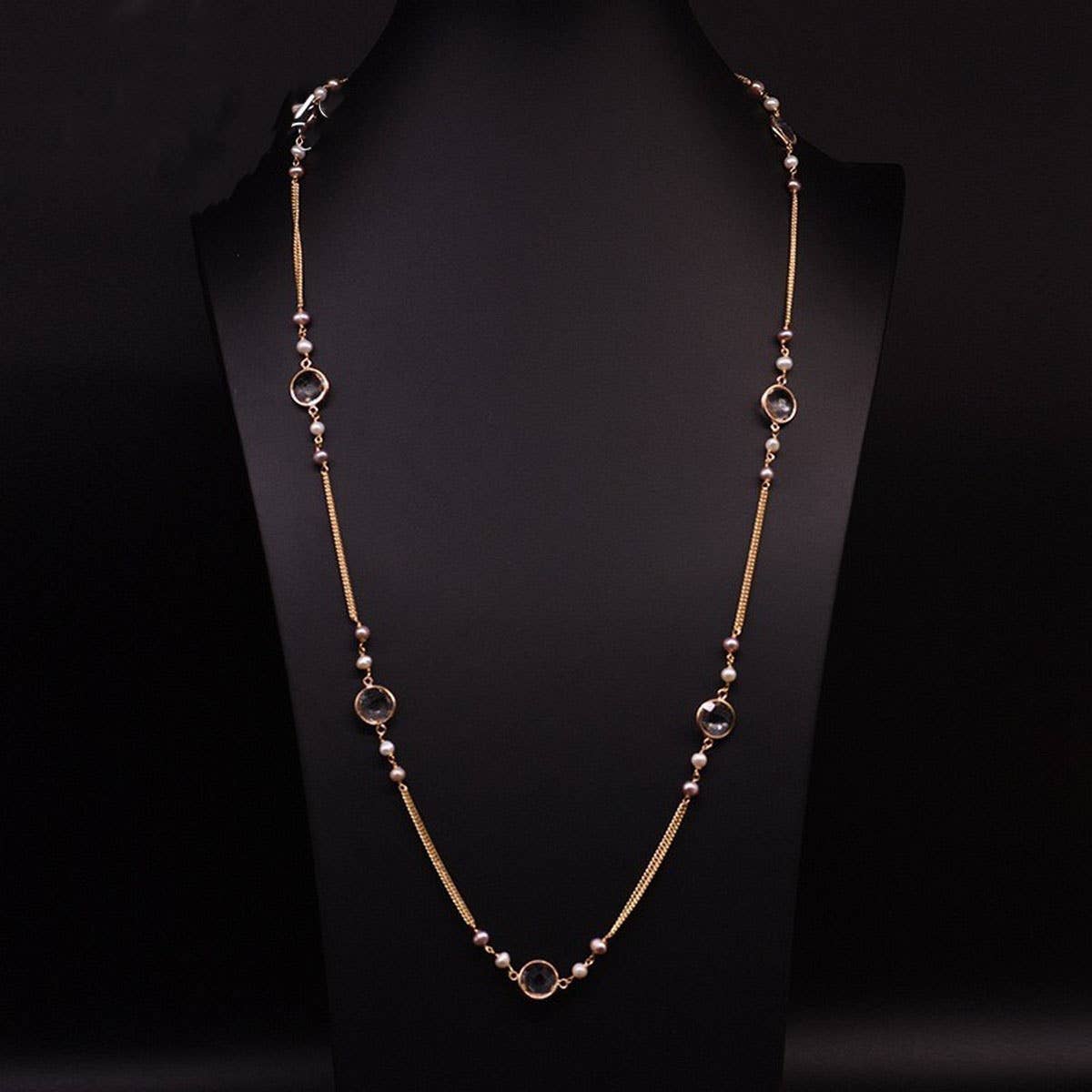 LONG BRAIDED FRESHWATER PEARL SWEATER NECKLACE