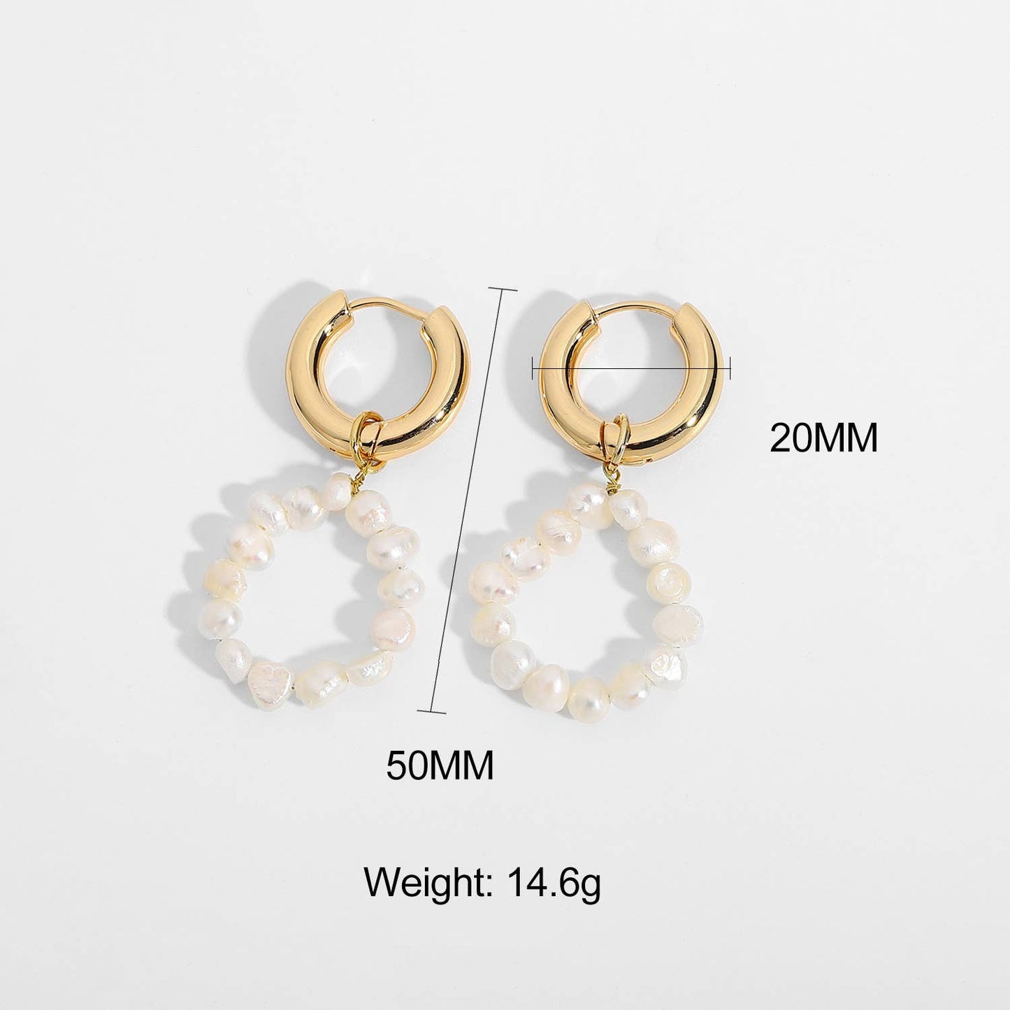 Trendy pearl element earrings
