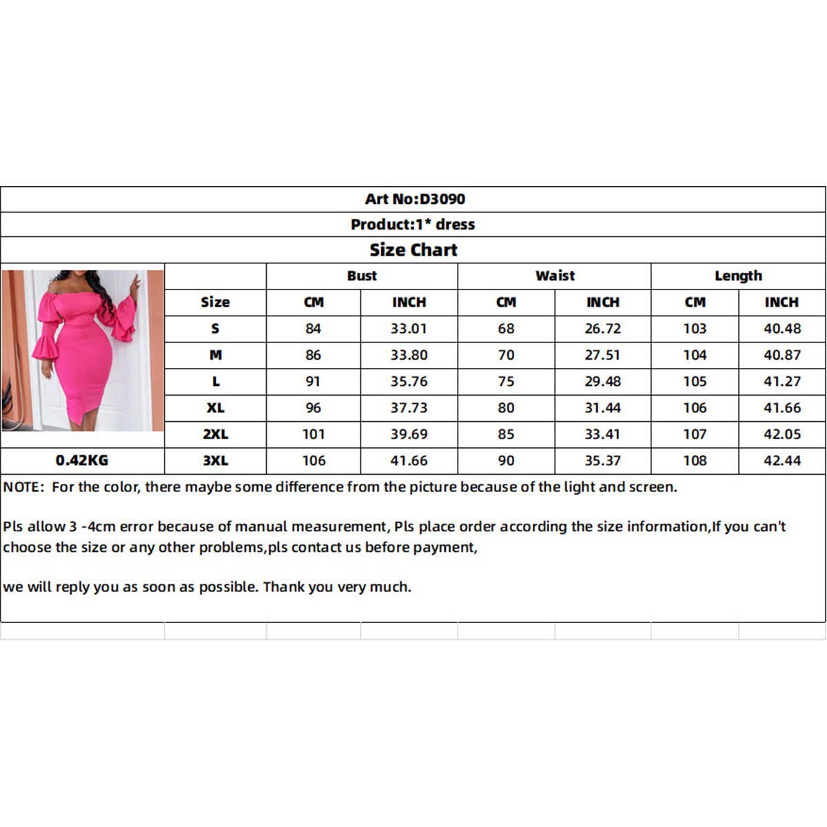 TRUMPET SLEEVE HIP-HUGGING TIGHT FASHION DRESS