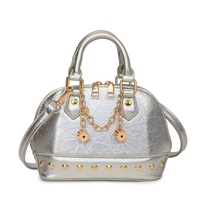 Fashionable riveted single-shoulder bag