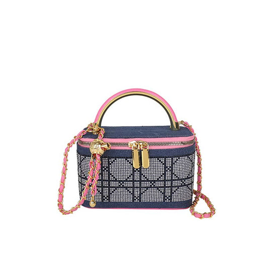 Diamond-shaped crossbody hand-held box bag