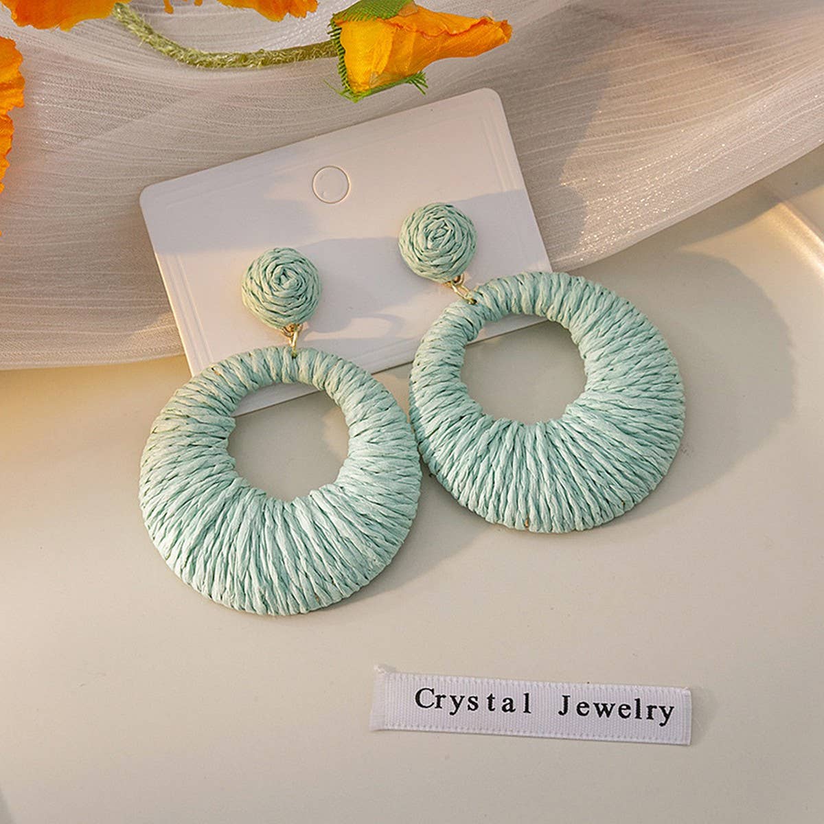 BOHEMIAN HOLIDAY STYLE ROUND COLORFUL EARRINGS_CWAJE1852