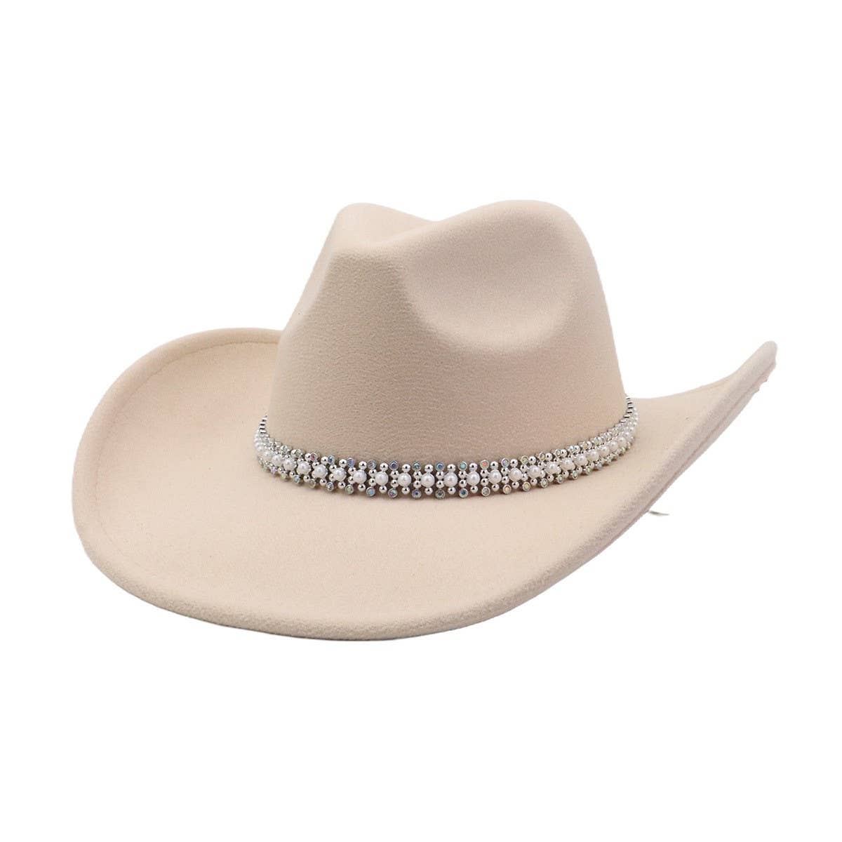 Western Ethnic  Felt Cowboy Fedora Hat_CWAH04374