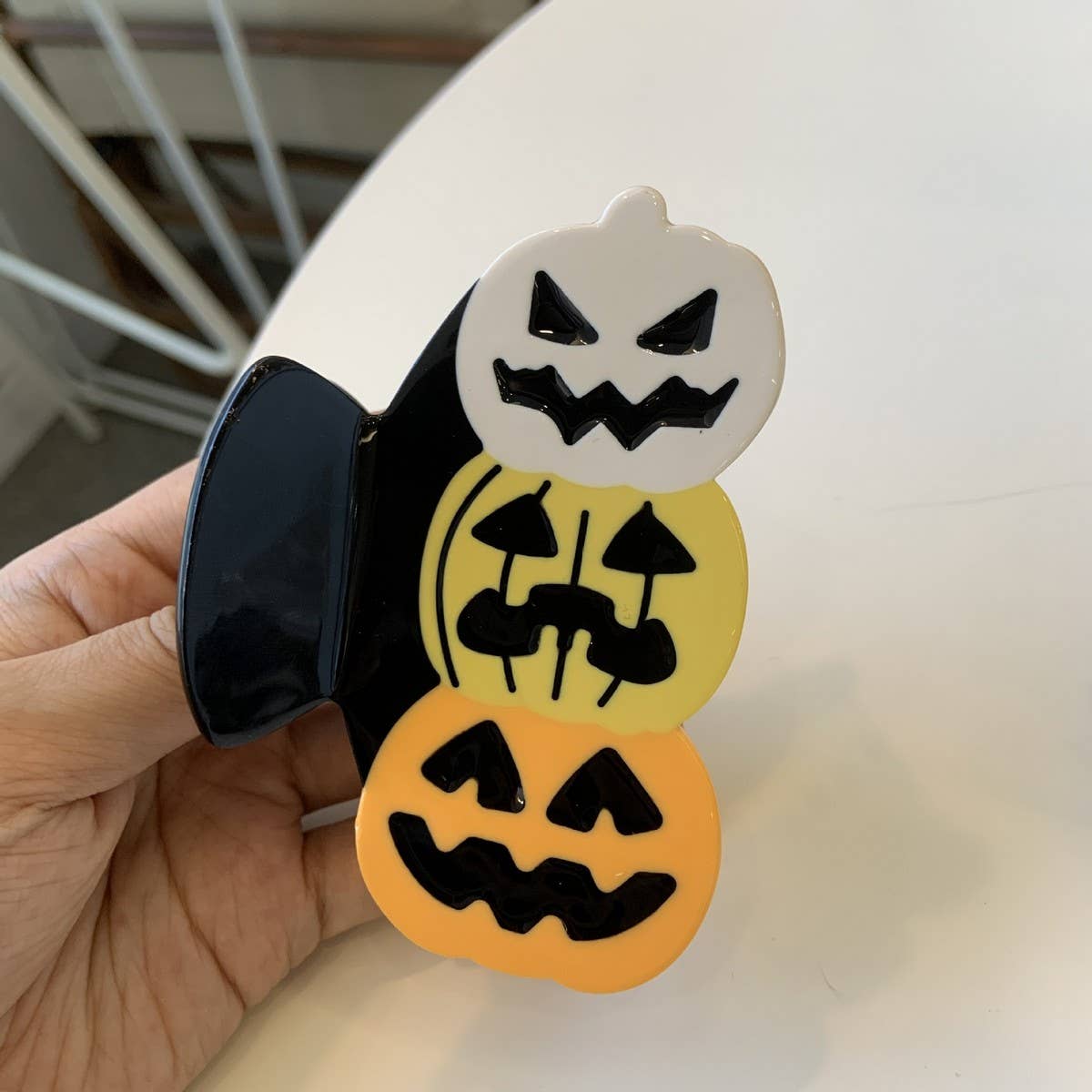 Halloween Pumpkin- Skull and Bat Hair Clip