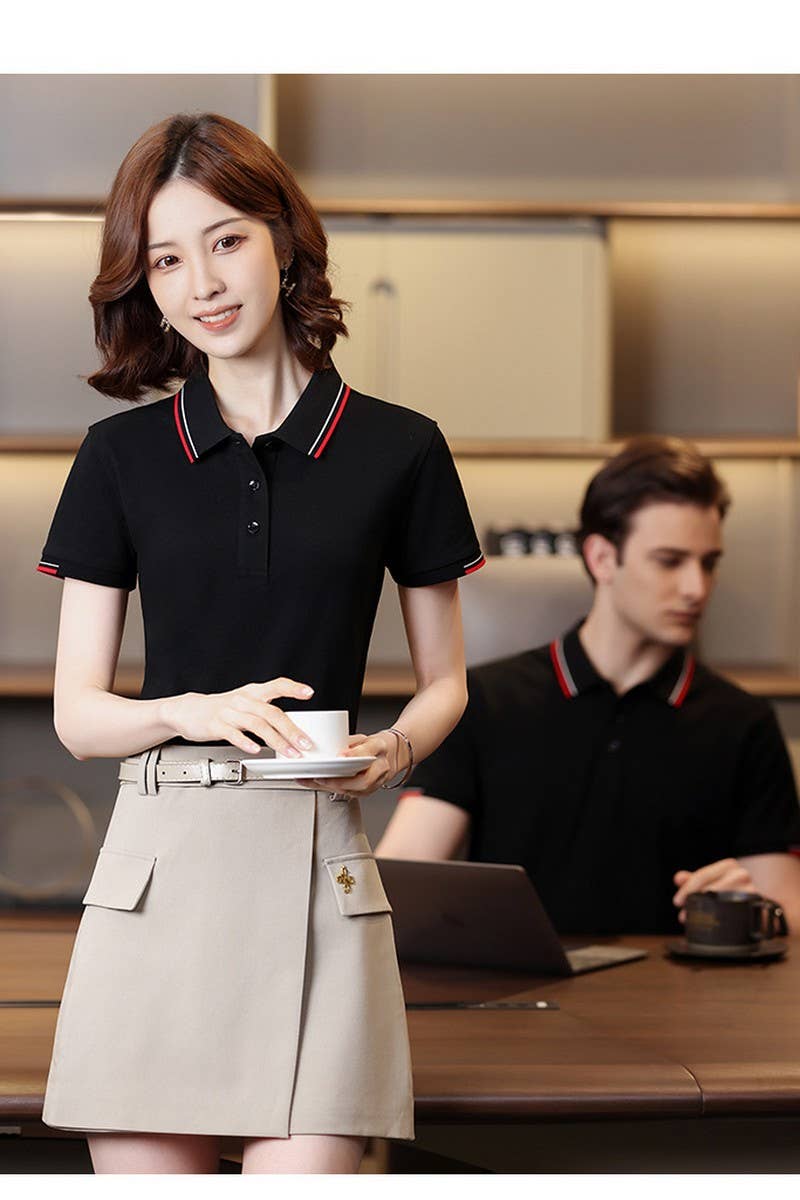 EASY CARE SOLID COLOR POLO SHIRT OFFICE VACATIONCWTBLS02454