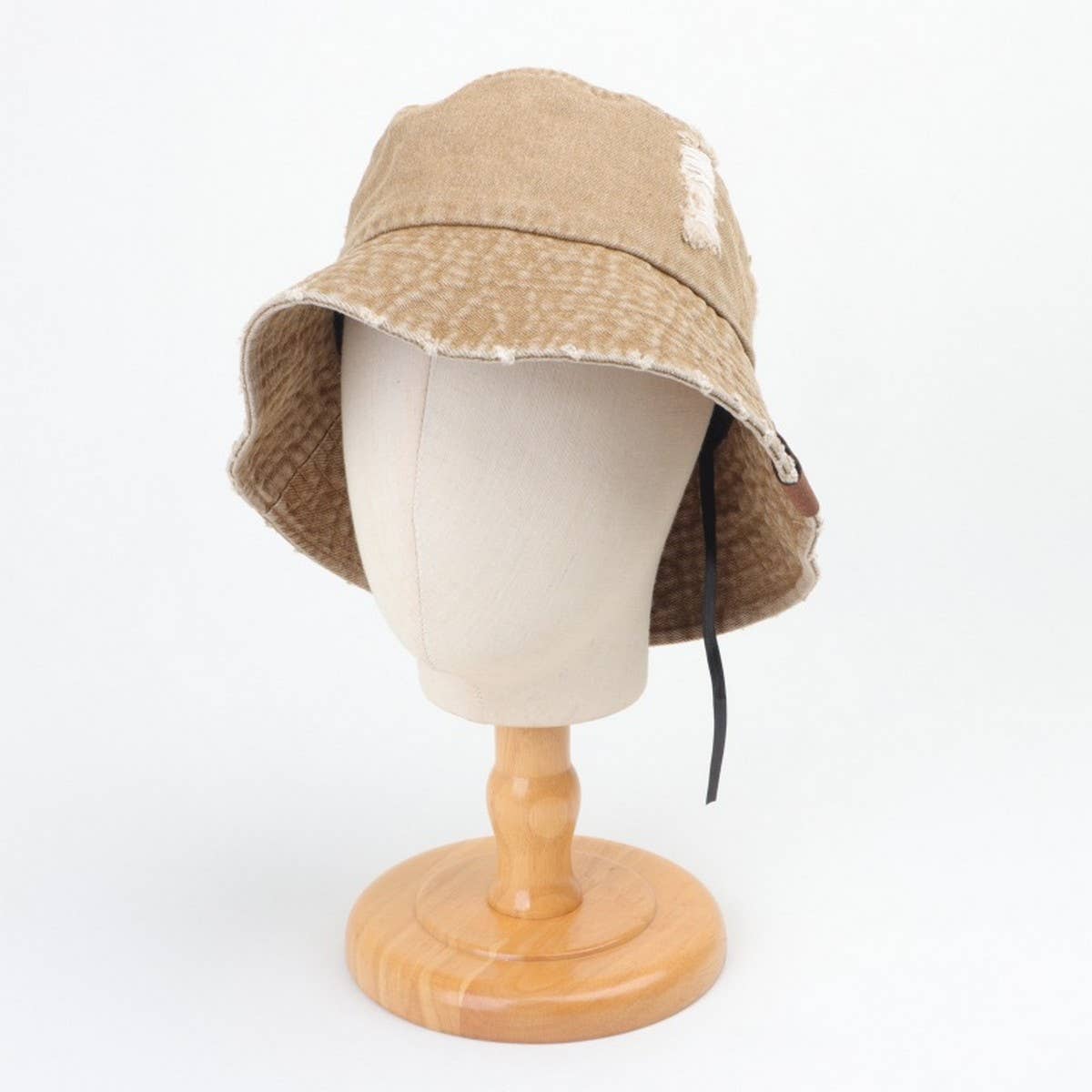 CWAH1518_WASHED VINTAGE TORN DENIM BUCKET HAT