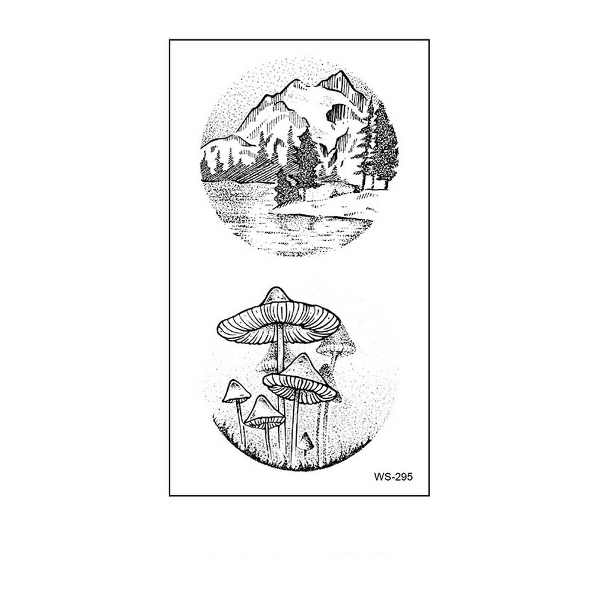 Minimalist Nature Tattoo Stickers ? Whale & Forest
