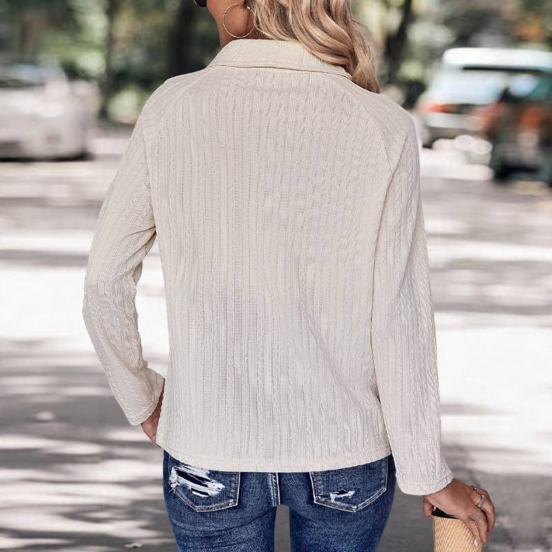 WOMEN'S SOLID COLOR LONG-SLEEVED SWEATER