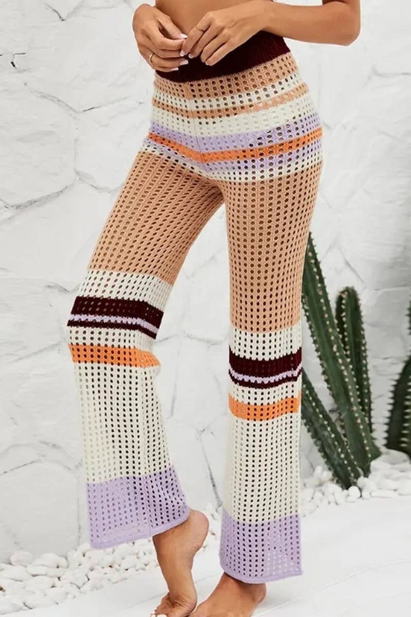 CWBLP1845_SUMMER FASHION STITCHING HOLLOW CASUAL TROUSERS