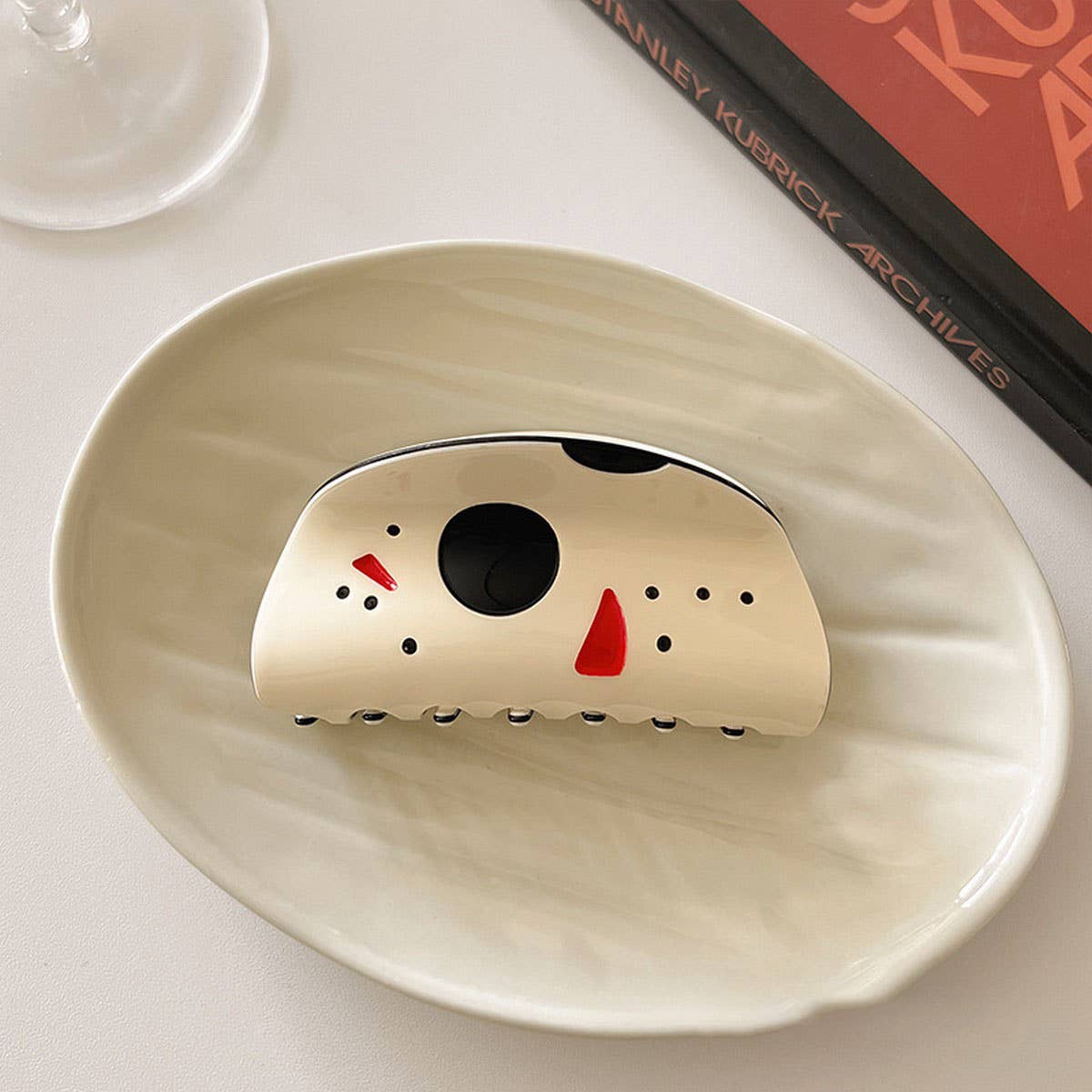 Halloween Ghost Face Hair Clip ? Creative Bun Claw