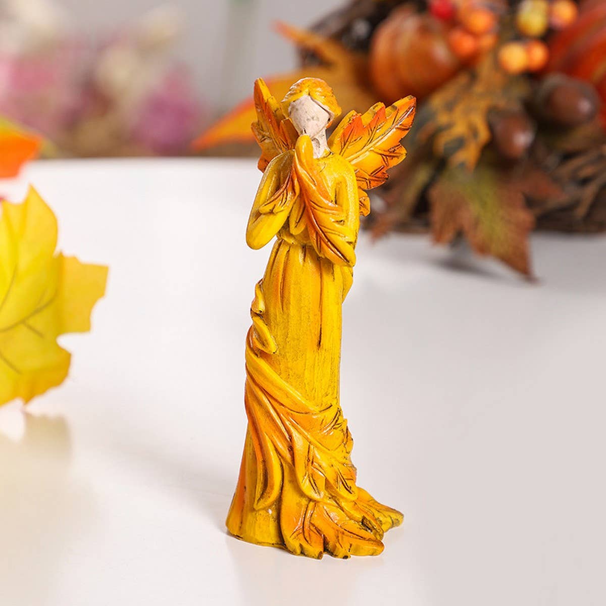Autumn Maple Leaf Angel Resin Decor_CWMM10000