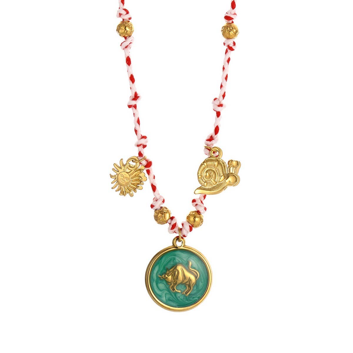 Handmade Zodiac Necklace with Enamel Charms
