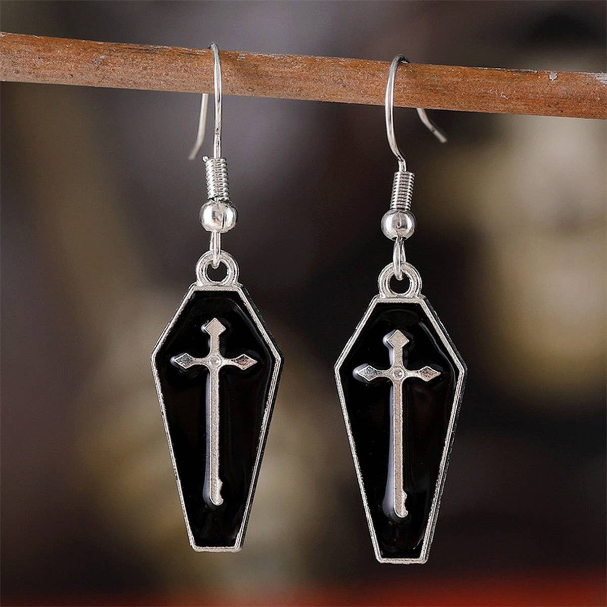 HALLOWEEN VINTAGE CROSS SKULL EARRINGS
