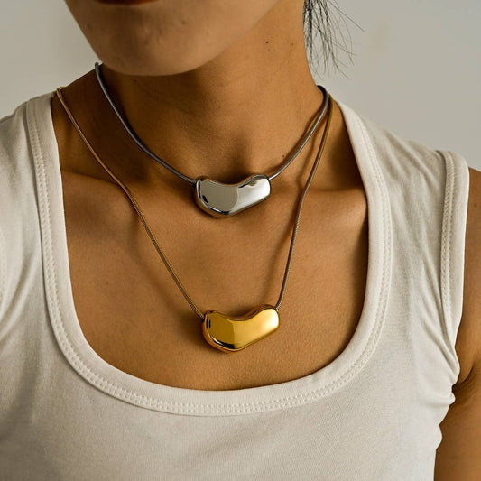 Fashion Irregular 18K Stainless Steel Necklace_CWMM8883