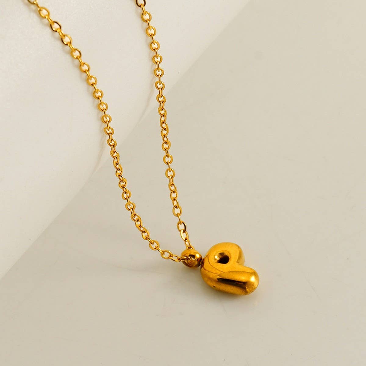 CWAJE1939_Mini Simple Bubble Letter Necklace,Gold