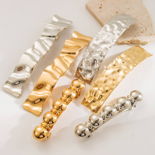 Sleek Geometric Metal Spring Hair Claw Clip_CWAHA6193