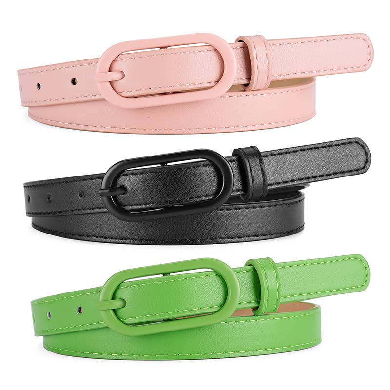 MACARON MATCHING UP PIN BUCKLE BELT FOR WOMEN